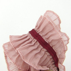 シフォンダブルプリーツリボン（Pink/ ピンク）×50cm 4枚目の画像