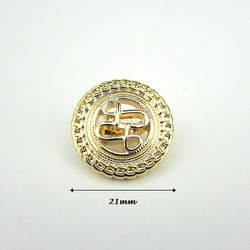 透かしシャンクボタン　21mm【Antique gold】4個 3枚目の画像