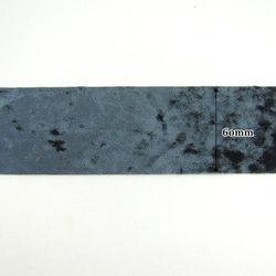クラッシュベロアワイドリボン【 Blue Gray / ブルーグレー】60mm×50cm 3枚目の画像