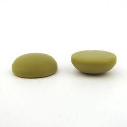 チョコレートカラーカボション 14mm 【Round Matte / Matcha】6個 3枚目の画像