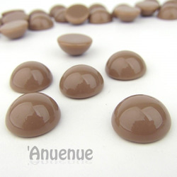 チョコレートカラーカボション 15mm 【Round / Cocoa】6個 1枚目の画像
