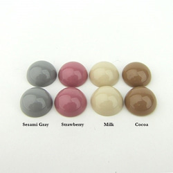 チョコレートカラーカボション 15mm 【Round / Cocoa】6個 4枚目の画像