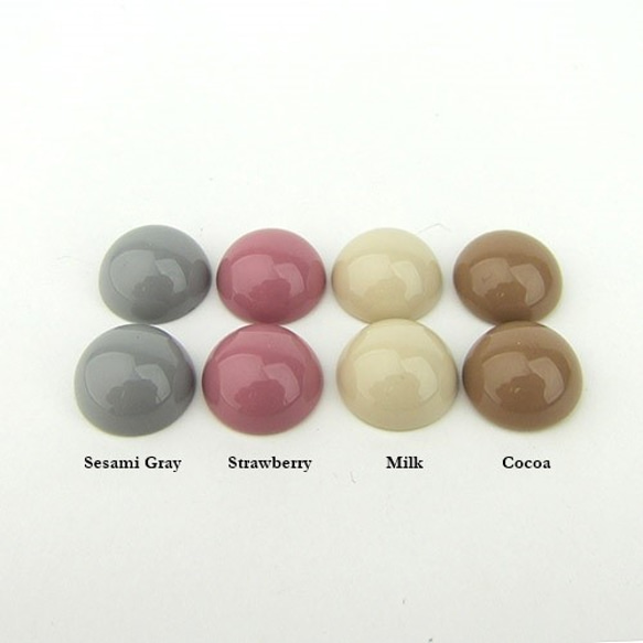 チョコレートカラーカボション 15mm 【Round / Cocoa】6個 4枚目の画像