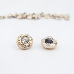 ミニシャンクボタン　12mm【Antique relief rhinestone / GOLD】10個 4枚目の画像