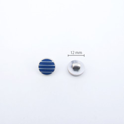 ミニシャンクボタン　12mm【 Matte silver / BLUE border 】10個 5枚目の画像