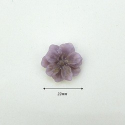 ラメ入りフラワーシェイプカボション 22mm 【Camellia / Lavender】4個 4枚目の画像