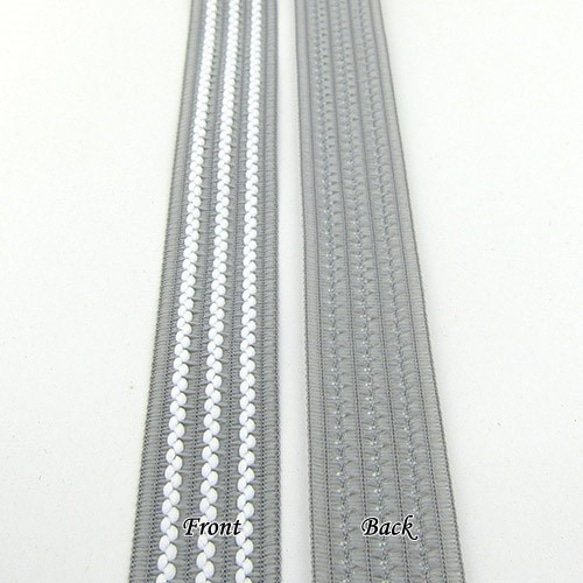 サマーニットストライプリボン（Gray/ グレー） 25mm ×1ｍ 4枚目の画像