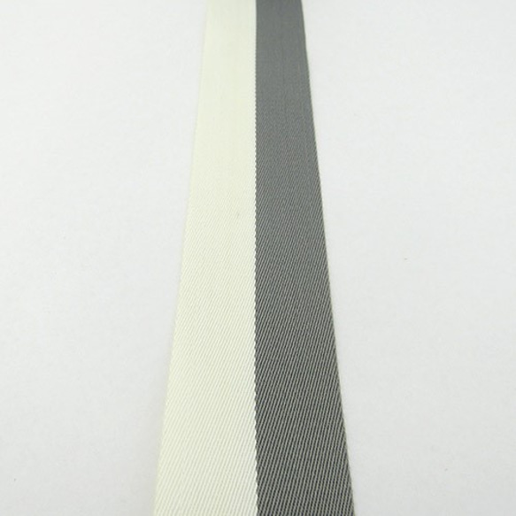 バイカラーリボン（Gray x White / グレーｘホワイト） 40mm ×1ｍ 4枚目の画像