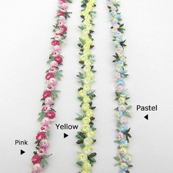フラワー刺繡リボンテープ（Pastel / パステル）×50cm 5枚目の画像