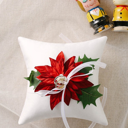 【IMPORT】ウェディングリングピロー〈Poinsettia *Made to Order〉 2枚目の画像