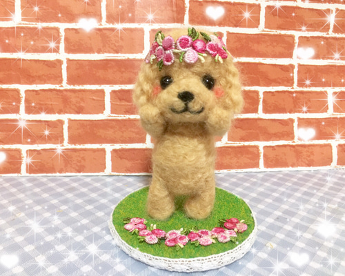 羊毛フェルト 桜 ♬*° おっきかっ スイーツ トイプードル