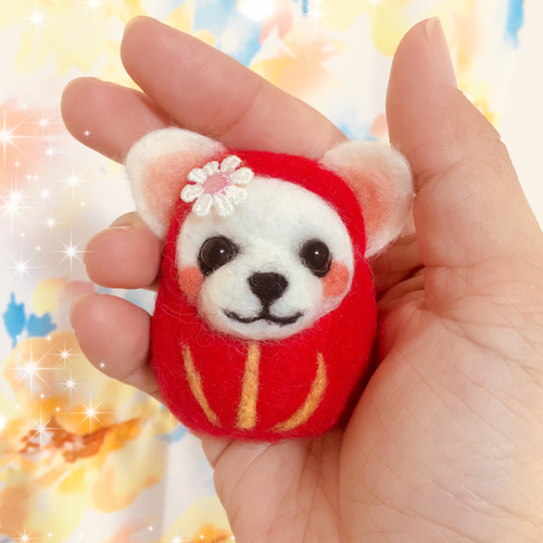 まるころっ❤️チワワちゃんの幸運ダルマ❤️ 羊毛フェルト くみ