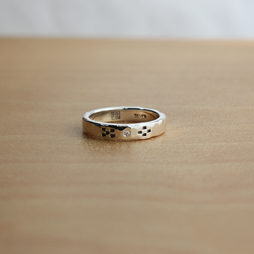 絆ミンサー柄金剛石入指輪　rr-36