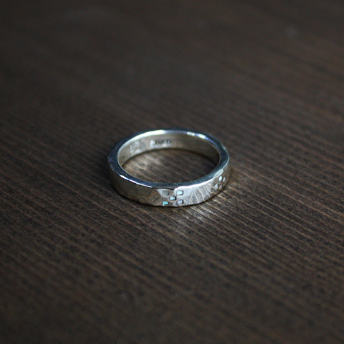 ミンサー柄指輪 絆ミンサー柄螺鈿細工指輪 rr-41 指輪・リング 沖縄手作銀細工「琉