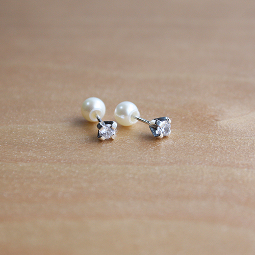 光石入淡水真珠受耳飾　rpc-30