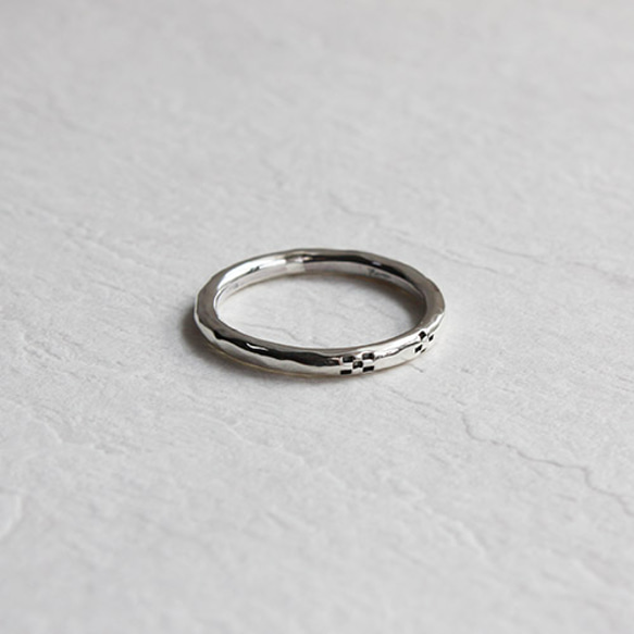 ミンサー柄細丸棒指輪女用 rr-45 指輪・リング 沖縄手作銀細工