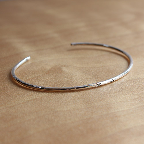 ミンサー柄細丸棒腕輪男用 rb-18 ブレスレット 沖縄手作銀細工「琉