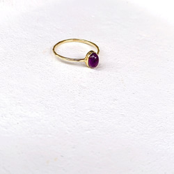 十金小型天然石入縦槌目指輪紫水晶  rr-79-am 2枚目の画像