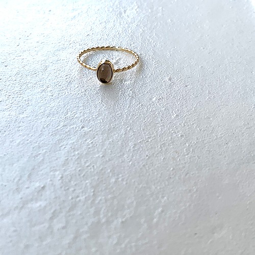 煙水晶 指輪