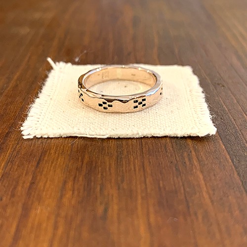 桃色銀ミンサー柄指輪八柄　rr-128