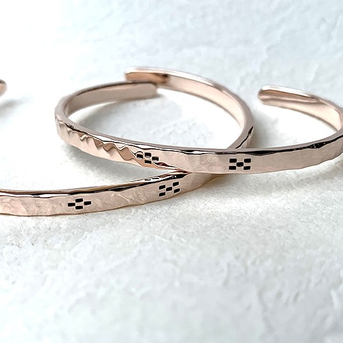 桃色銀ミンサー柄腕輪大 rb-56 ブレスレット 沖縄手作銀細工「琉