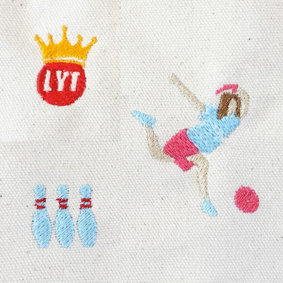 BOWLING 刺繍 キャンバストート 2枚目の画像