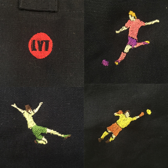 SOCCER 刺繍 キャンバスジップトート 3枚目の画像