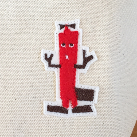 ロボット 刺繍 キャンバストート 3枚目の画像