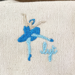 BALLET 刺繍 キャンバスポーチ 2枚目の画像