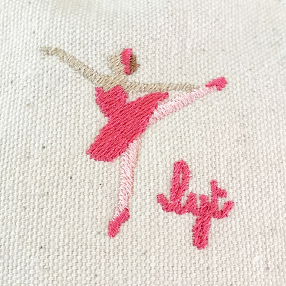 BALLET 刺繍 キャンバスシェルポーチ 2枚目の画像