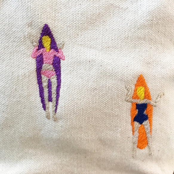 ゲティングアウトSURF 刺繍 キャンバスシェルポーチ 2枚目の画像