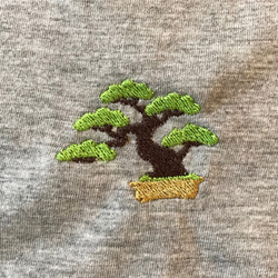 盆栽 刺繍 Uネック ロングスリーブ Tシャツ 3枚目の画像