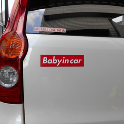 カーマグネット Baby in car　Supreme Box Logoオマージュ　赤 3枚目の画像