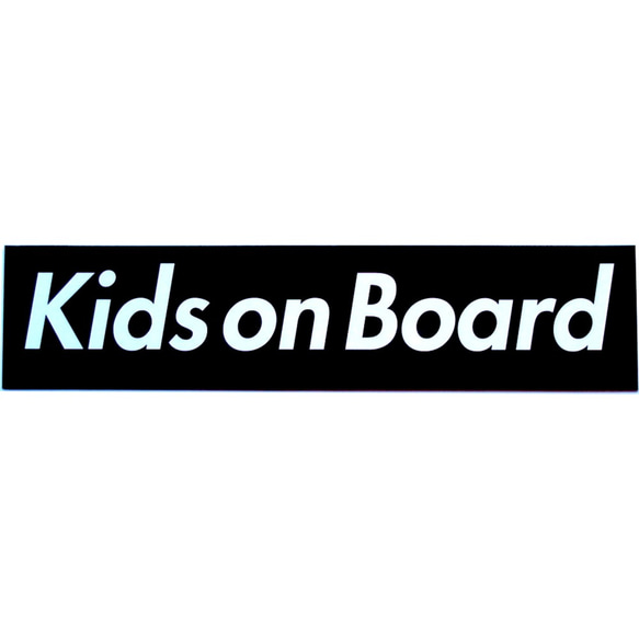 カーマグネット Kids on Board　Supreme Box Logoオマージュ　黒 1枚目の画像