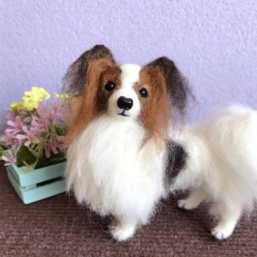 パピヨン 羊毛フェルト 犬 - YURI-FELT'S GALLERY | minne 国内