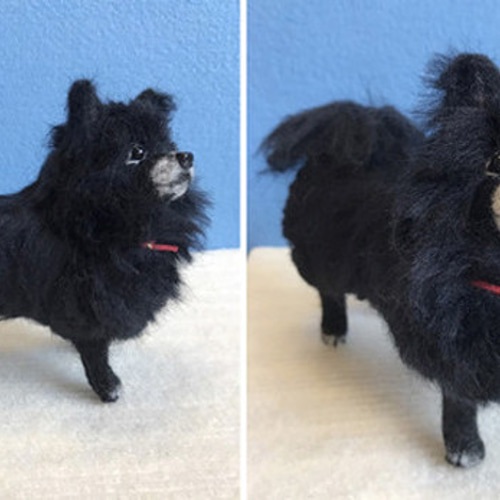 作品紹介- ミックス(ポメラニアン&狆)☆羊毛フェルト☆ 羊毛フェルト