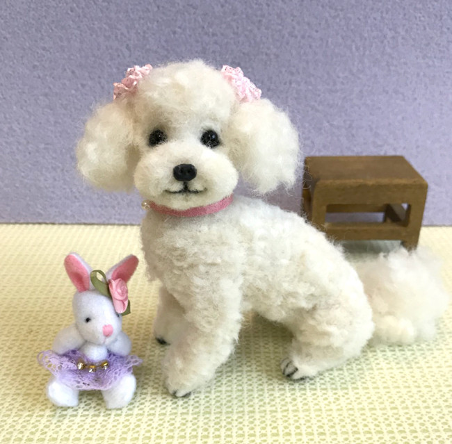 ホワイトプードル(トイプードル)☆羊毛フェルト☆【再販/受注製作】