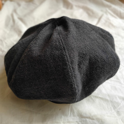リバーシブルベレー帽『炭ブラック×グレージュ』 3枚目の画像