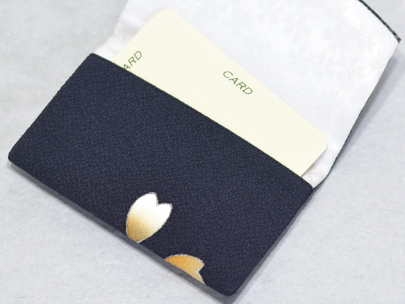 名刺・カードケース　正絹縮緬　麻の葉 3枚目の画像