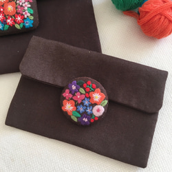 お花刺繍ポーチ　ミニポーチ付き 8枚目の画像