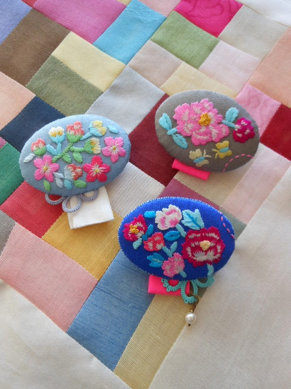 刺繍ブローチ　牡丹 3枚目の画像