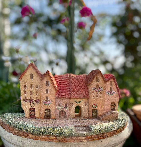 ミニモルタルハウス 街並み2売り切れ 一輪挿し・花瓶・花器 akiajisai  