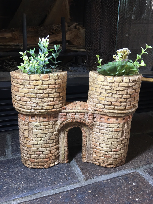 古代の城門 モルタルアート 植物ポット売り切れ 一輪挿し・花瓶