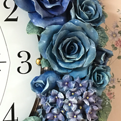 青い薔薇&紫陽花の掛時計《依頼品》 8枚目の画像