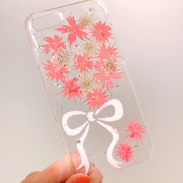 きららページ★押し花ケース 全機種対応 押し花スマホケース 押し花ケース 押し花手帳型