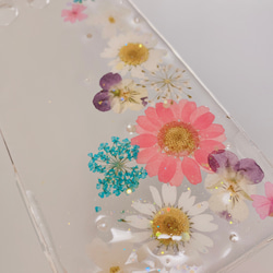 【全機種対応】押し花スマホカバー♡ハードケース♡iPhone，Xperia，GALAXYらくらくフォンなど全て 4枚目の画像