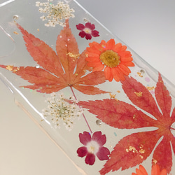 秋紅葉 大人もみじデザイン★押し花スマホケース 4枚目の画像