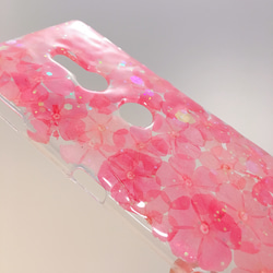 ★全機種対応★ピンクフロックスの押し花スマホケース★すべての機種に対応できます 3枚目の画像