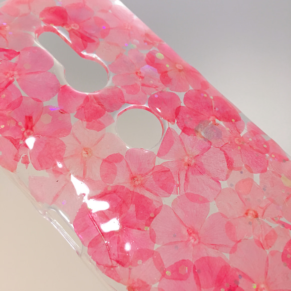 ★全機種対応★ピンクフロックスの押し花スマホケース★すべての機種に対応できます 4枚目の画像