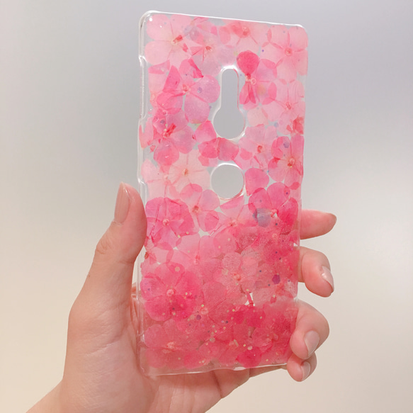 ★全機種対応★ピンクフロックスの押し花スマホケース★すべての機種に対応できます 5枚目の画像